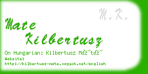 mate kilbertusz business card